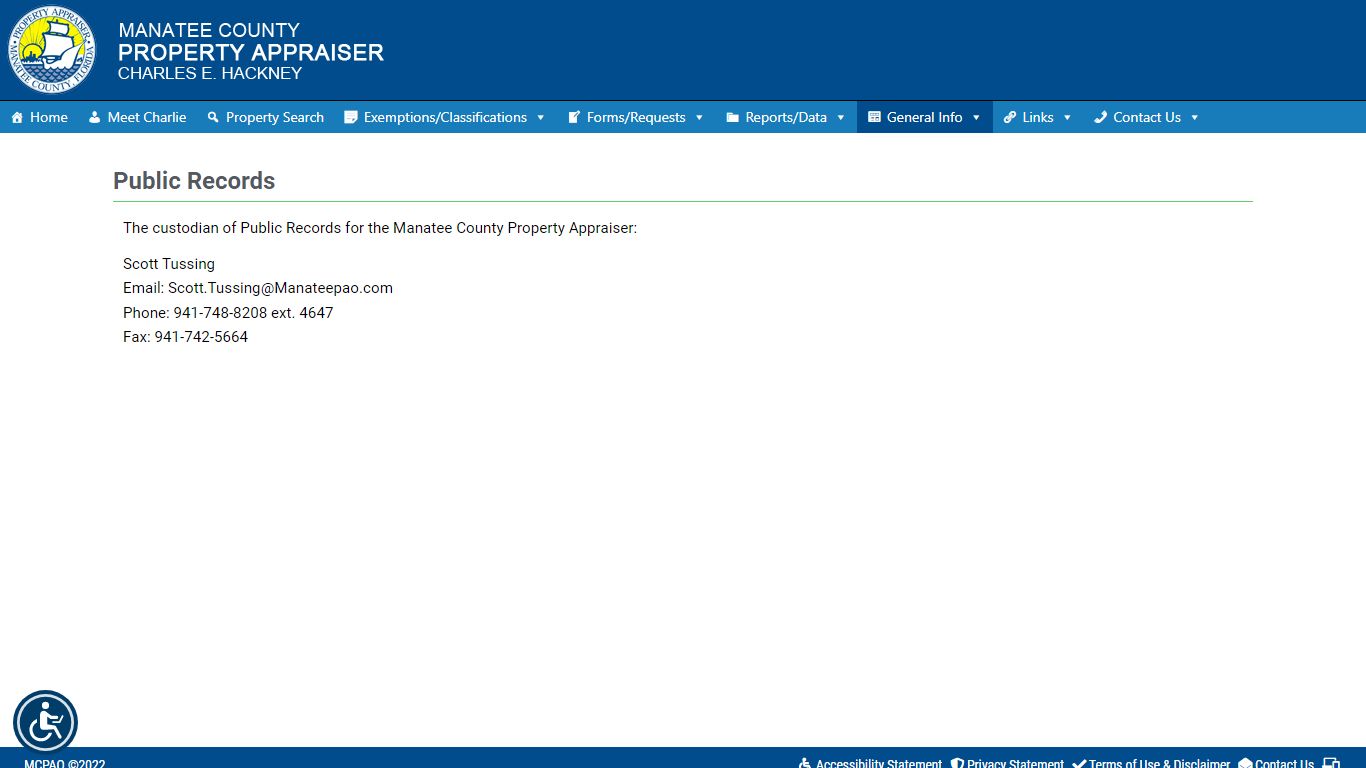 Public Records – Manatee County Property Appraiser